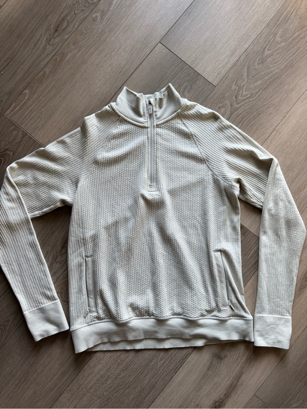 Women’s Lululemon Cream Waffle Knit Half-Zip Pullover